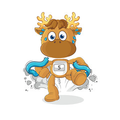 moose runner character. cartoon mascot vector