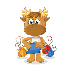 moose tailor mascot. cartoon vector