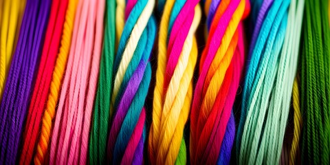 threads of yarn close-up multi-colored threads
