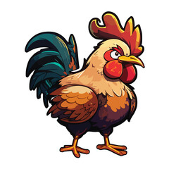 cute rooster cartoon style