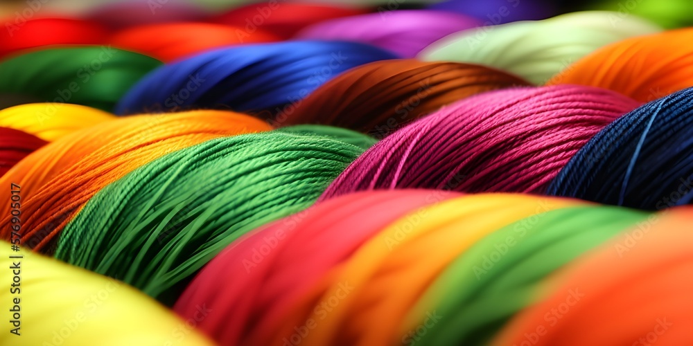 Aufkleber yarn colorful threads wool threads