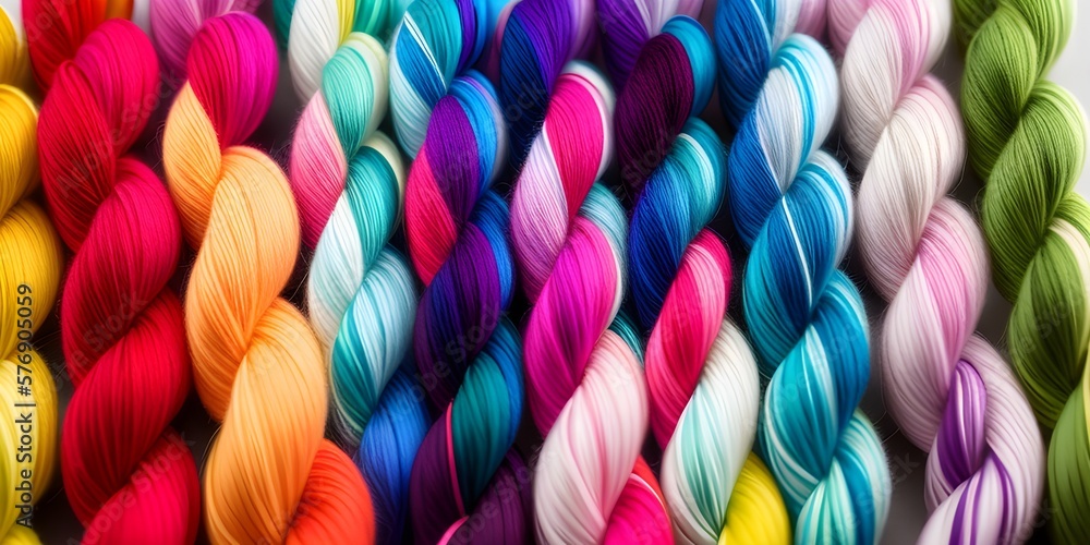 Aufkleber yarn colorful threads wool threads