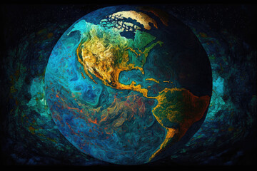 Obraz na płótnie Canvas artistic depiction of a painting of earth