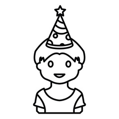 Kid party icon silhouette clipart illustration design