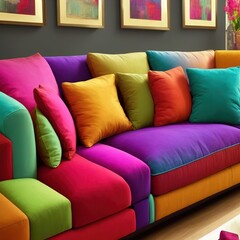sofa with pillows beautiful background wallpaper Stock photographic Image 