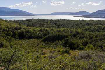 Landscape around famous Torres del Paine National Park in Chile, Patagonia, South America