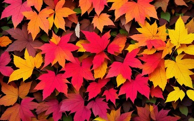 Naklejka na ściany i meble red autumn leaves beautiful background wallpaper Stock photographic Image 