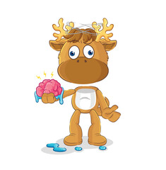 moose no brain vector. cartoon character