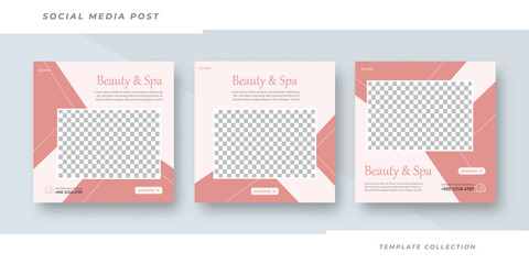 Beauty and spa instagram post template for social media post, flyers, banners