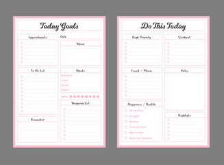 Daily Set Planner. Plan your day, make you happy planner template.