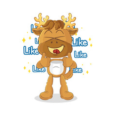 moose give lots of likes. cartoon vector