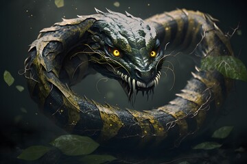 snake monster created using AI Generative Technology