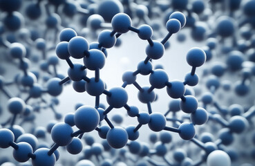 分子や原子のような科学や医学用の構造図のイラスト(AI generated image)