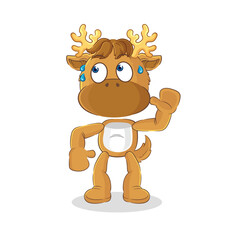moose eavesdropping vector. cartoon character