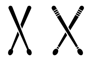 Drum stick vector icons set