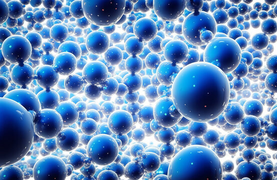 分子や原子のような科学や医学用の構造図のイラスト(AI generated image)