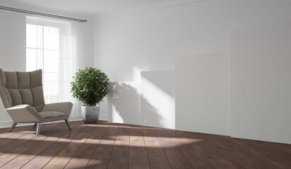 Modern interior design. 3D illustration