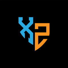 XZ abstract monogram logo design on white background. XZ creative initials letter logo concept.
