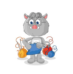 Fototapeta premium wild boar tailor mascot. cartoon vector