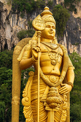 Statue of King Murugan in Batu Caves. Kuala Lumpur. Malaysia.