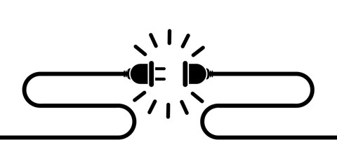 Electric socket with plug vector illustration