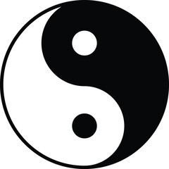 Yin Yang symbol vector illustration.