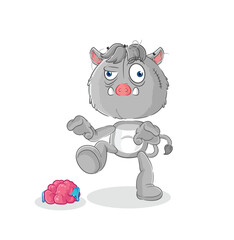 wild boar zombie character.mascot vector
