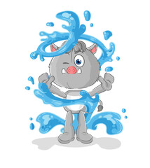 wild boar fresh with water mascot. cartoon vector
