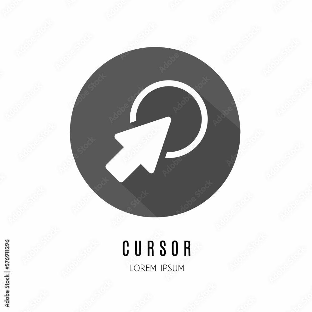 Aufkleber cursor logo. illustration of cursor in flat. stock vector.