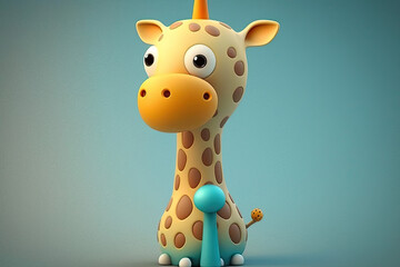 Cute giraffe character, generative AI