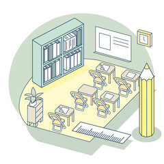 To study at the school.
Obtaining knowledge in the seminar hall.