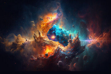 Obraz na płótnie Canvas Nebula with vibrant colors