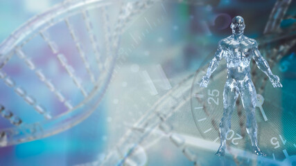The human and cell background for sci or medical concept 3d rendering