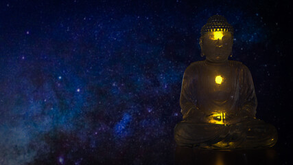 The meditate sitting on space for background  3d rendering