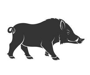 Boar design isolated on transparent background. Wild Animals.