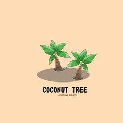 Obraz premium Coconut mascot character illustrator design logo template