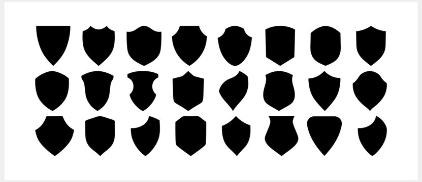 Shield, guard icon isolated. Stencil filled flat sign. Vector stock illustration. EPS 10