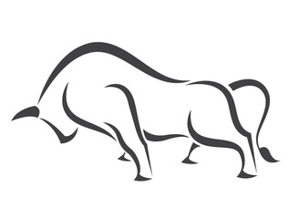 Fototapeta premium Bull design design isolated on transparent background. Wild Animals.