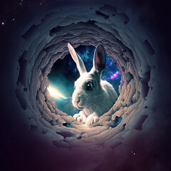 Rabbit Hole Psychedelic S4, Generative AI, Illustration