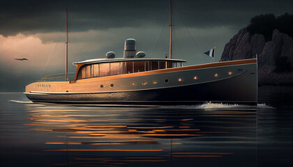 Naklejka premium A luxury private motor yacht