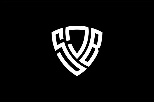 SJB creative letter shield logo design vector icon illustration