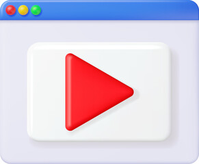 3D Play Button in Browser Window.