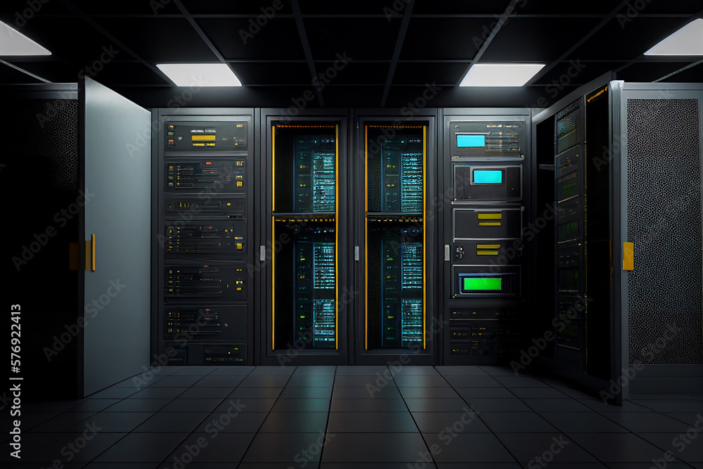 Canvas Prints data center, modern server room. technology and the internet. generated by ai