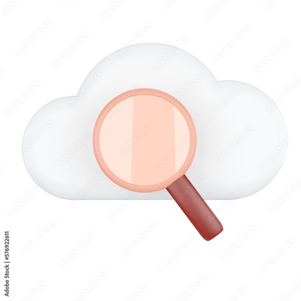 Poster search. cloud computing concept. 3d rendering.