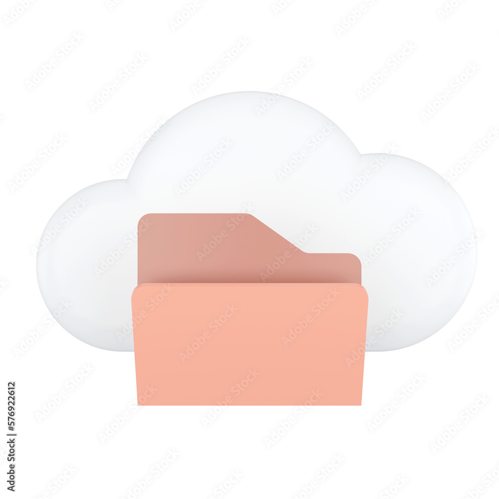 Poster folder. cloud computing concept. 3d rendering.