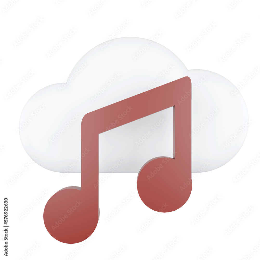 Poster music file. cloud computing concept. 3d rendering.