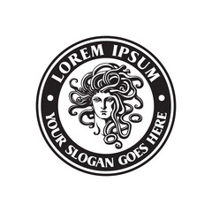 medusa logo , mythology illustrator logo