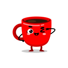 happy cup drink cute mascot character