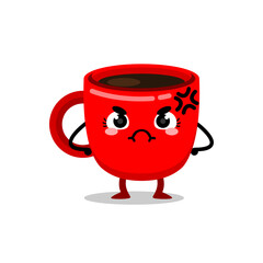 angry cup drink cute mascot character