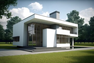 modern house exterior created using AI Generative Technology